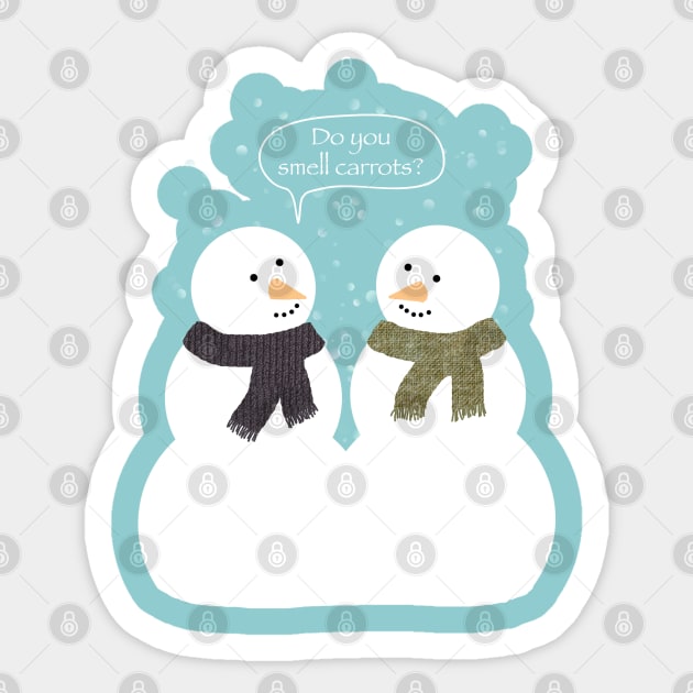 Funny Snowmen Design Sticker by ahadden